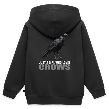 Corbeaux Corbeaux - Sweat Premium à capuche zippé enfant bio - noir - Dos - AI Model Kid Male (0cm)