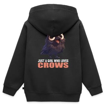 Corbeaux Corbeaux - Sweat Premium à capuche zippé enfant bio - noir - Dos - AI Model Kid Male (0cm)