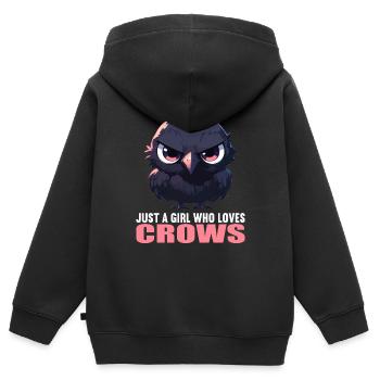 Corbeaux Corbeaux - Sweat Premium à capuche zippé enfant bio - noir - Dos - AI Model Kid Male (0cm)