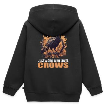 Corbeaux Corbeaux - Sweat Premium à capuche zippé enfant bio - noir - Dos - AI Model Kid Male (0cm)