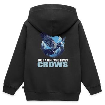 Corbeaux Corbeaux - Sweat Premium à capuche zippé enfant bio - noir - Dos - AI Model Kid Male (0cm)