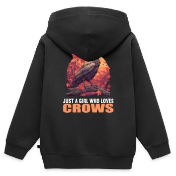 Corbeaux Corbeaux - Sweat Premium à capuche zippé enfant bio - noir - Dos - AI Model Kid Male (0cm)