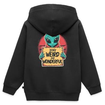 WUNDERBAR - Kinder Premium Organic Zip Hoodie - Schwarz - Hinten - AI Model Kid Male (0cm)