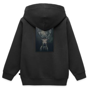 Cerf Cerf - Sweat Premium à capuche zippé enfant bio - noir - Dos - AI Model Kid Male (0cm)