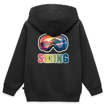 Masque de ski Ski Ski - Sweat Premium à capuche zippé enfant bio - noir - Dos - AI Model Kid Male (0cm)