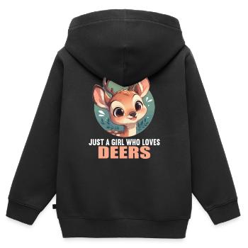 Cerf Cerf - Sweat Premium à capuche zippé enfant bio - noir - Dos - AI Model Kid Male (0cm)