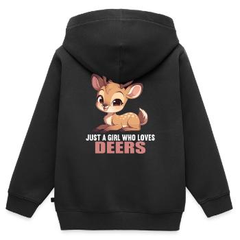 Cerf Cerf - Sweat Premium à capuche zippé enfant bio - noir - Dos - AI Model Kid Male (0cm)