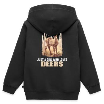 Cerf Cerf - Sweat Premium à capuche zippé enfant bio - noir - Dos - AI Model Kid Male (0cm)