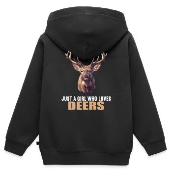 Cerf Cerf - Sweat Premium à capuche zippé enfant bio - noir - Dos - AI Model Kid Male (0cm)