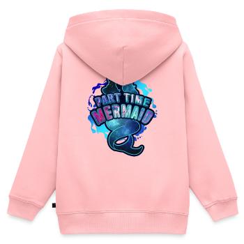 Part Time Mermaid - Kids Premium Organic Zip-up Hoodie - rose - Back - AI Model Kid Female (0cm)