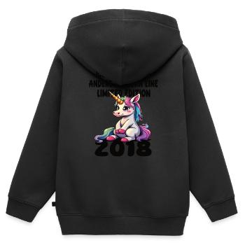 Limited Edition 2018 Geburtstag 2018 Geboren - Kinder Premium Organic Zip Hoodie - Schwarz - Hinten - AI Model Kid Male (0cm)