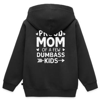 Stolze Mutter Von Ein Paar Dummen Kindern Dumm Dumm - Kinder Premium Organic Zip Hoodie - Schwarz - Hinten - AI Model Kid Male (0cm)