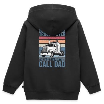 some people call me truck driver - Sweat Premium à capuche zippé enfant bio - noir - Dos - AI Model Kid Male (0cm)