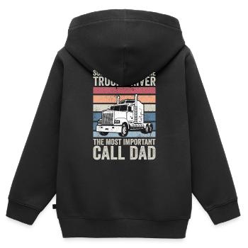 some people call me truck driver - Sweat Premium à capuche zippé enfant bio - noir - Dos - AI Model Kid Male (0cm)