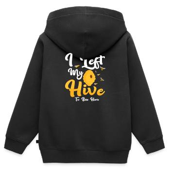 I Left My Hive To Bee Here Beekeeper ApiaristBeeke - Kinder Premium Organic Zip Hoodie - Schwarz - Hinten - AI Model Kid Male (0cm)