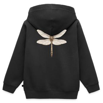 Libellules Libellule - Sweat Premium à capuche zippé enfant bio - noir - Dos - AI Model Kid Male (0cm)