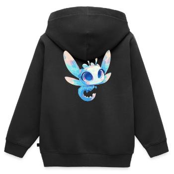 Libellules Libellule - Sweat Premium à capuche zippé enfant bio - noir - Dos - AI Model Kid Male (0cm)