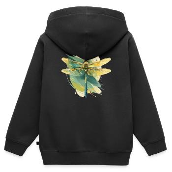 Libellules Libellule - Sweat Premium à capuche zippé enfant bio - noir - Dos - AI Model Kid Male (0cm)