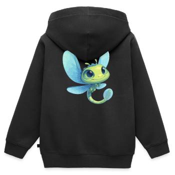 Libellules Libellule - Sweat Premium à capuche zippé enfant bio - noir - Dos - AI Model Kid Male (0cm)