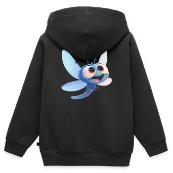 Libellules Libellule - Sweat Premium à capuche zippé enfant bio - noir - Dos - AI Model Kid Male (0cm)