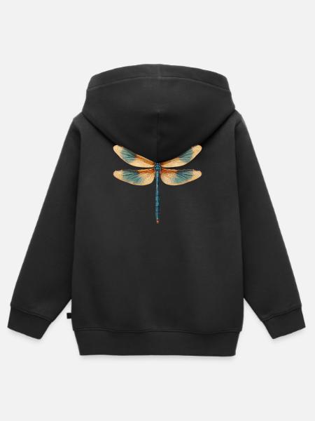 Dragonflies Dragonfly - Kids Premium Organic Zip-up Hoodie - black