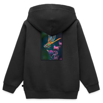 Libellules Libellule - Sweat Premium à capuche zippé enfant bio - noir - Dos - AI Model Kid Male (0cm)