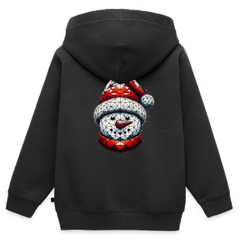Polygon Kunst Schneemann Weihnachtsmütze Original - Kinder Premium Organic Zip Hoodie - Schwarz - Hinten - AI Model Kid Male (0cm)