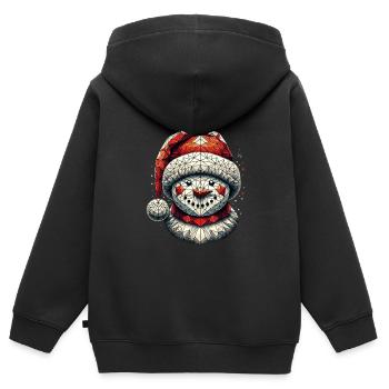 Polygon Kunst Schneemann Weihnachtsmütze Original - Kinder Premium Organic Zip Hoodie - Schwarz - Hinten - AI Model Kid Male (0cm)