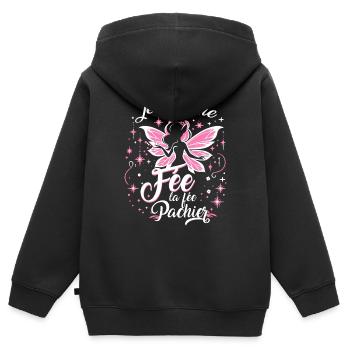 Je Suis Une Fée La Fée Pachier - Sweat Premium à capuche zippé enfant bio - noir - Dos - AI Model Kid Male (0cm)