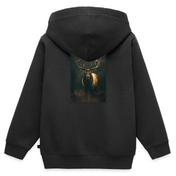 Elche Elch - Kinder Premium Organic Zip Hoodie - Schwarz - Hinten - AI Model Kid Male (0cm)