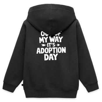 Aus dem Weg Es Tag der Adoption Lustige Adoption - Kinder Premium Organic Zip Hoodie - Schwarz - Hinten - AI Model Kid Male (0cm)