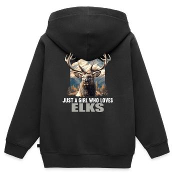 Elche Elch - Kinder Premium Organic Zip Hoodie - Schwarz - Hinten - AI Model Kid Male (0cm)