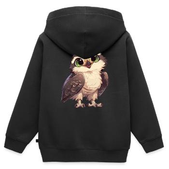 Faucon Faucon - Sweat Premium à capuche zippé enfant bio - noir - Dos - AI Model Kid Male (0cm)