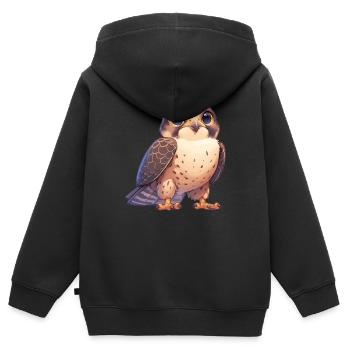 Faucon Faucon - Sweat Premium à capuche zippé enfant bio - noir - Dos - AI Model Kid Male (0cm)