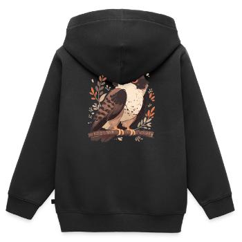 Faucon Faucon - Sweat Premium à capuche zippé enfant bio - noir - Dos - AI Model Kid Male (0cm)