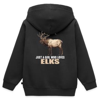 Elche Elch - Kinder Premium Organic Zip Hoodie - Schwarz - Hinten - AI Model Kid Male (0cm)