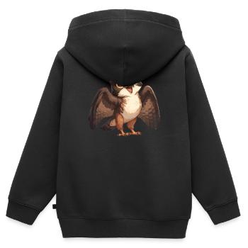 Faucon Faucon - Sweat Premium à capuche zippé enfant bio - noir - Dos - AI Model Kid Male (0cm)