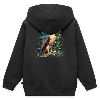 Faucon Faucon - Sweat Premium à capuche zippé enfant bio - noir - Dos - AI Model Kid Male (0cm)
