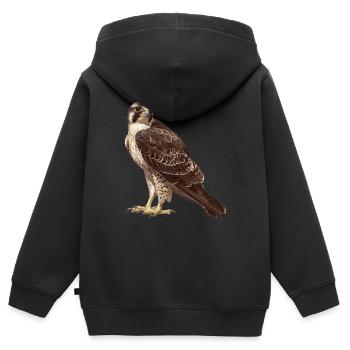 Faucon Faucon - Sweat Premium à capuche zippé enfant bio - noir - Dos - AI Model Kid Male (0cm)
