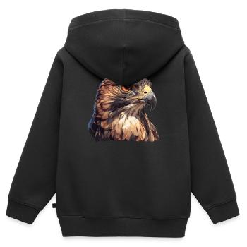 Faucon Faucon - Sweat Premium à capuche zippé enfant bio - noir - Dos - AI Model Kid Male (0cm)