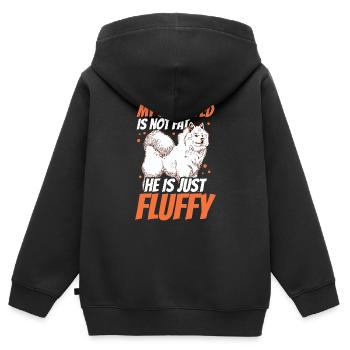 Samojede ist nicht dick Samojedenspitz Samojede - Kinder Premium Organic Zip Hoodie - Schwarz - Hinten - AI Model Kid Male (0cm)