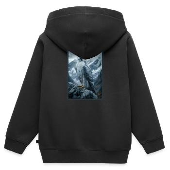 Faucon Faucon - Sweat Premium à capuche zippé enfant bio - noir - Dos - AI Model Kid Male (0cm)
