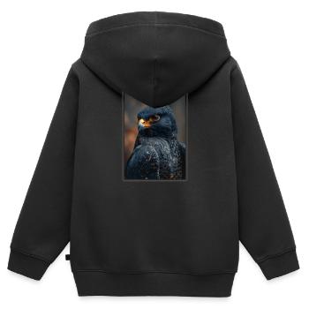Faucon Faucon - Sweat Premium à capuche zippé enfant bio - noir - Dos - AI Model Kid Male (0cm)