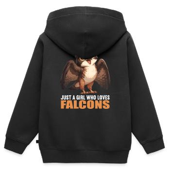 Faucon Faucon - Sweat Premium à capuche zippé enfant bio - noir - Dos - AI Model Kid Male (0cm)