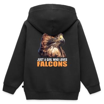Faucon Faucon - Sweat Premium à capuche zippé enfant bio - noir - Dos - AI Model Kid Male (0cm)