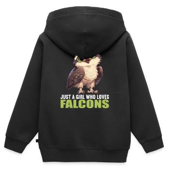 Faucon Faucon - Sweat Premium à capuche zippé enfant bio - noir - Dos - AI Model Kid Male (0cm)