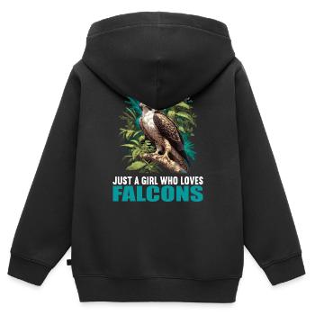 Faucon Faucon - Sweat Premium à capuche zippé enfant bio - noir - Dos - AI Model Kid Male (0cm)
