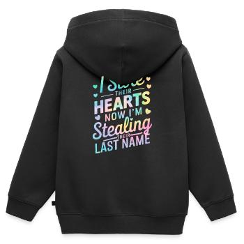 Lustige Adoption Tie Dye Pflegefamilie Elternschaft - Kinder Premium Organic Zip Hoodie - Schwarz - Hinten - AI Model Kid Male (0cm)