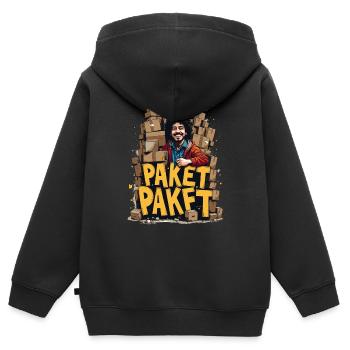 CONTENT - Sweat Premium à capuche zippé enfant bio - noir - Dos - AI Model Kid Male (0cm)