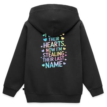 Lustige Pflegefamilie Tie Dye Elternschaft Adoption - Kinder Premium Organic Zip Hoodie - Schwarz - Hinten - AI Model Kid Male (0cm)